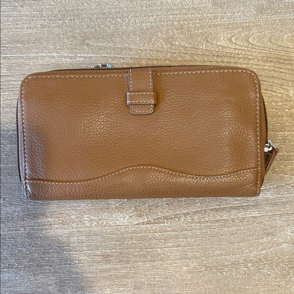 Tignanello Tan Pebbled Leather Wallet
